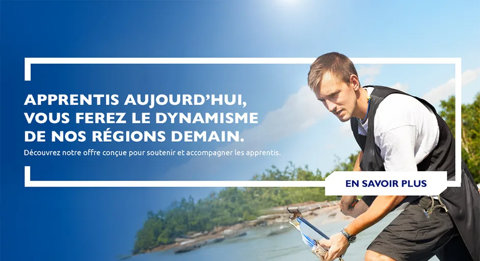 Banque Populaire, apprentis aujourd'hui, vous ferez le dynamisme de nos régions demain. Découvrez notre offre conçue pour soutenir et accompagner les apprentis. En savoir plus.